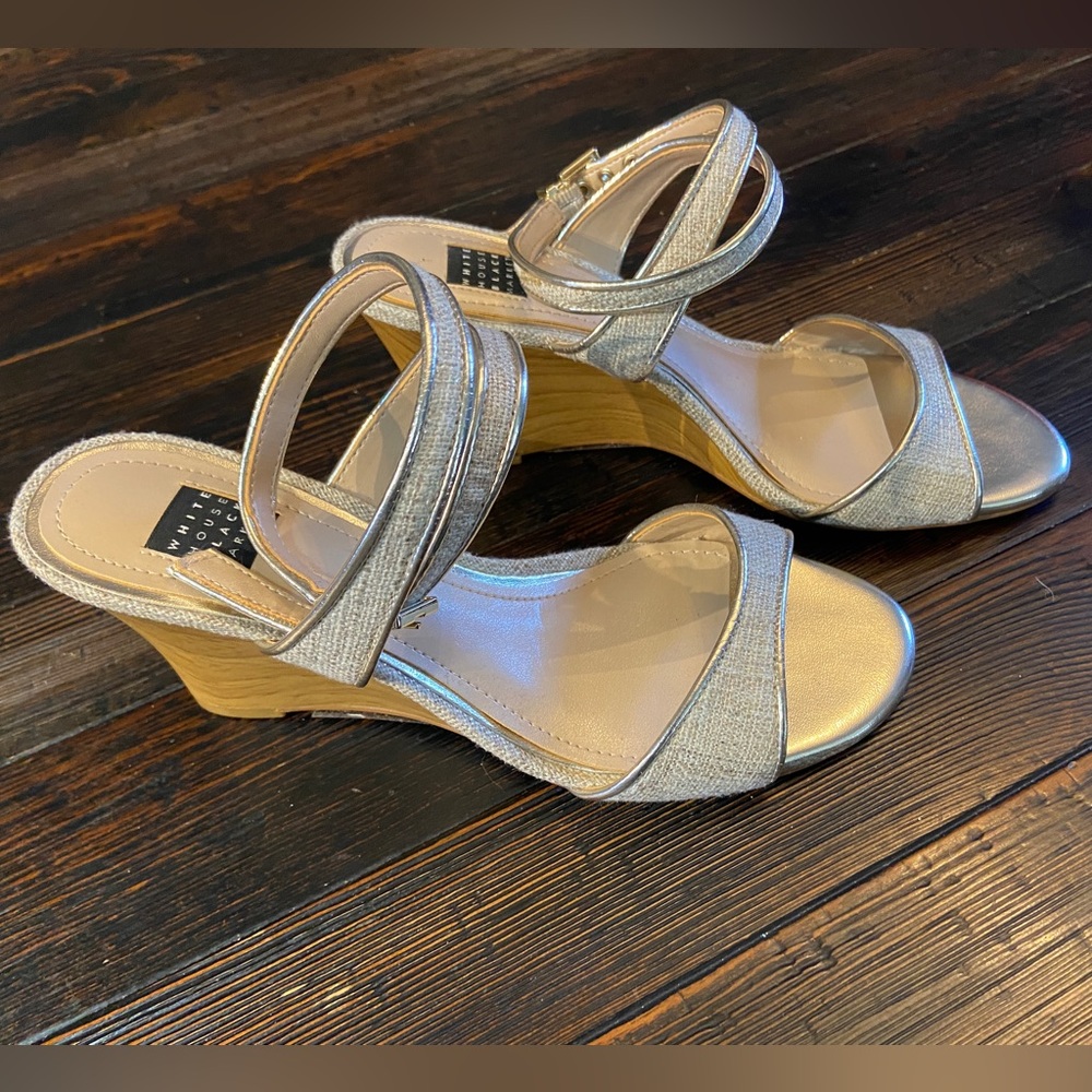 NEW - White House Black Market Strappy Wedge Sandals - sz 6.5